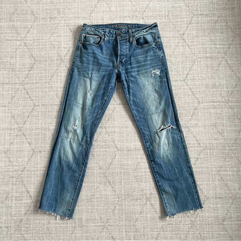 American Eagle Outfitters AE Women’s Blue Distressed Slim Denim Jeans